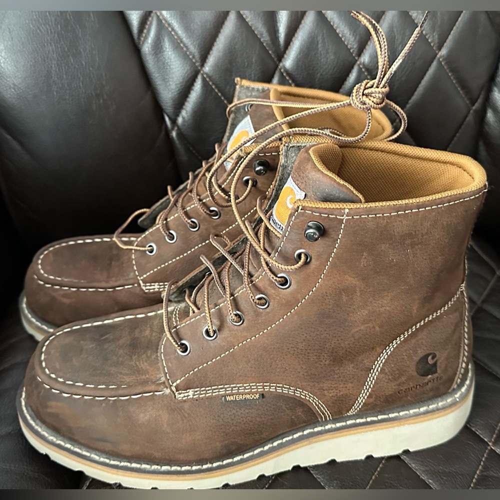 NWOT - 6-inch, moc toe,Waterproof, Wedge, Steel Toe work boots, mens size 10